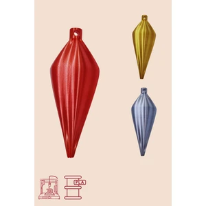 6 cm Rubin Kırmızı Renk 6'lı Yılbaşı Ağacı Süsü | 3D Baskı Modern Dekor