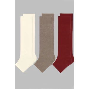 3 Çift Burunsuz Basic Pamuk İçerikli Yoga Tozluk