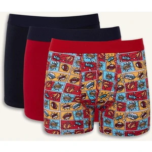 Regular Fit Desenli 3'lü Boxer G3841AX25WN