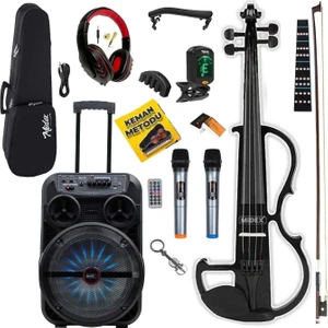RCZ-606BK-PAK Elektro Keman ve Şarjlı Hoparlör Anfi Mikrofon Seti