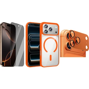 iPhone 17 Pro Max Kılıf M-safe Wireless Şarj Özellikli Silikon Zore Ege Kapak + Kamera Lens + Hayalet Ekran Koruyucu