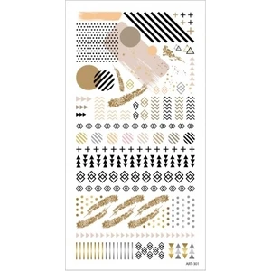 Artikel Memphis Desenler Tırnak Dövmesi, Tırnak Tattoo, Nail Art, Tırnak Sticker