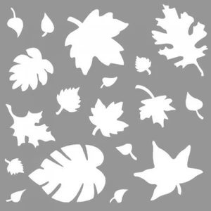 Artikel Yaprak Kolaj Stencil Tasarımı 30 x 30 cm