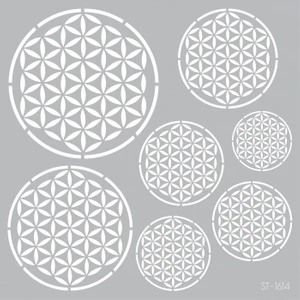 Yaşam Çiçeği Stencil-2 Tasarımı 30x30 Cm