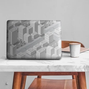 Artikel İzometrik Beyaz Şehir Notebook Sticker