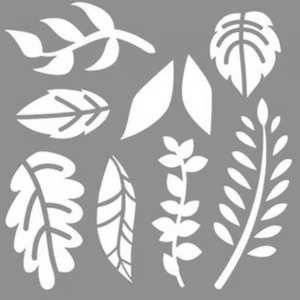 Yaprak Kolaj 2 Stencil Tasarımı 30 x 30 cm