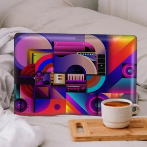 Artikel Kübik Müzik Desen Notebook Sticker