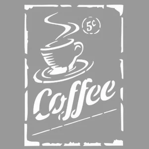 Coffee Poster Stencil Tasarımı 30 x 30 cm