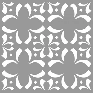 Çiçek Karo Desen Stencil Tasarımı 30 x 30 cm