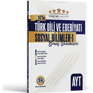 Bilgi Sarmal Yayınları AYT Türk Dili ve Edebiyatı Sosyal Bilimler 1 Yıldızlar Yarışıyor 10’lu Branş Deneme 2025-26