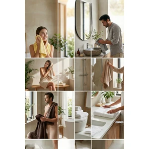 6'lı Turkuaz Greek El Havlusu - 50X90 Cm, 225 Gr, %100 Pamuk, Spa ve Otel Havlusu, Günlük Kullanıma Uygun