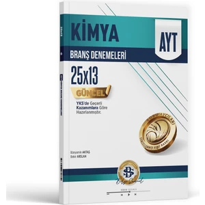 Bilgi Sarmal Yayınları AYT Kimya Branş Denemeleri 25x13 Set Üniversite Hazırlık YKS Sınav Kitapları 25-26