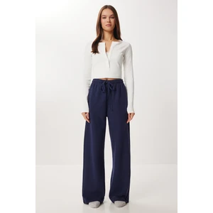 Happiness İstanbul Çok Yumuşak Dokulu Selanik Eşofman Altı LUB0063 Koyu Lacivert