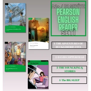 Pearson English Reader The Adventures of Huckleberry Finn - David Copperfield - Young King & Stories - The Big Sleep (A2+ / B1 Seviye İngilizce Hikaye Seti 4 Kitap)