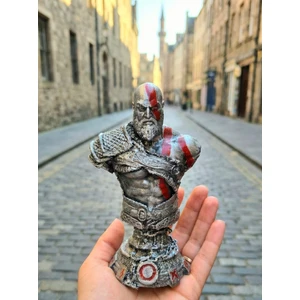 3D God Of War / Kratos Leviathan Büst Figürü / Playstation Oyun Karakteri 15CM/FANART
