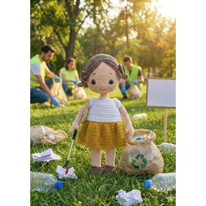 Gönüllü Elif – El Yapımı Örgü Amigurumi Bebek