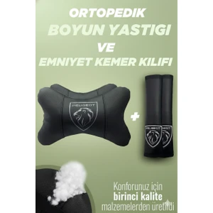 Peugeot Yeni Logo Boyun Yastığı + Emniyet Kemeri Kılıfı 4’lü Takım – Yumuşak Suni Deri, Estetik Tasarım ve Üstün Rahatlık