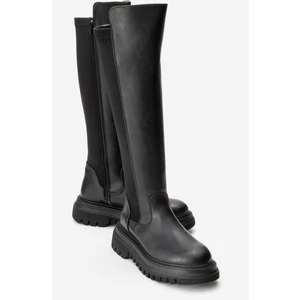 SHADOW Siyah Streç Detaylı Kadın Çizme