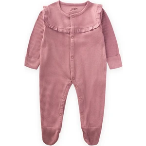 Robası Fırfırlı Ayaklı Fitilli Tulum 0-6 Ay Yavruağzı