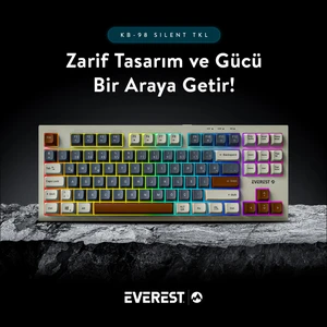 Sılent Tkl Ultra Sessiz Rainbow Q Türkçe Klavye Membrane Oyuncu Klavyesi Beyaz/gri/kahve