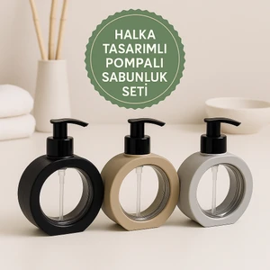 350 ml Sıvı Sabunluk Siyah Renk 1 Adet Büyük Boy Modern Tasarım Dekoratif Şeffaf Detay