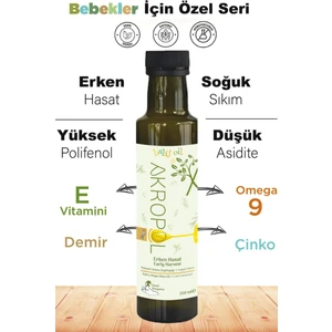 Baby Oil  %100 Organik Bebekler İçin Uygun  Soğuk Sıkım Erken Hasat Polifenollü  Zeytinyağı 250 Ml
