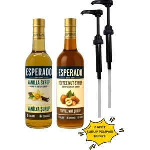 ESPERADO ŞEKERSİZ-SUGAR FREE   VANİLYA - TOFFNUT AROMALI  KAHVE ŞURUBU -2 Lİ SET  750 ml x 2 AD.