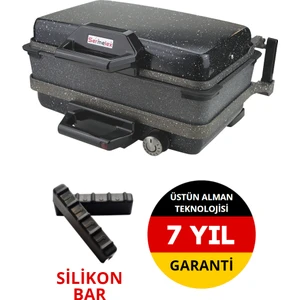 Granit Grill (SİYAH) Pan Dahil Bazlama Lahmacun Pizza Izgara Tost Makinesi