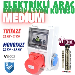 "medium" 22kW 5X32A - 1X16A Elektrikli Araç Kombinasyon Kutusu, V i k o/P a n a s o n i c, 5 Yıl Garanti
