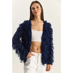 Kadın Saçaklı Triko Hırka