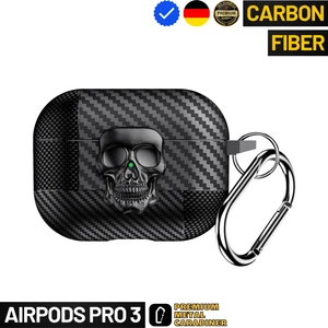 Pro 3.Nesil Uyumlu Karbon Fiber Hybrid Polymer Technology Kuru Kafa Kilitli Premium Kulaklık Kılıfı