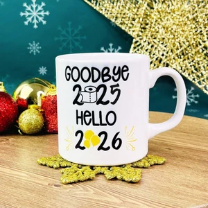 Güle Güle 2025 Merhaba 2026 Yılbaşı Tasarımlı Kupa