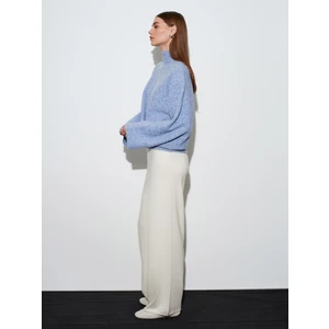 10817 Yün Karışımlı Yarasa Kol Triko Kazak-Indigo M.