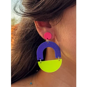 Mor Neon Özel Tasarım Küpe