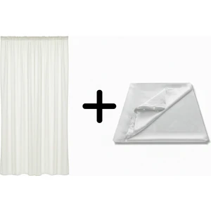 Ekru Renk Ekstraforlu Pilesiz Düz Tül + Güneşlik Seti – 1 Adet Tül & 1 Adet Güneşlik Kampanya Paketi (Özel Ölçü Seçenekli)