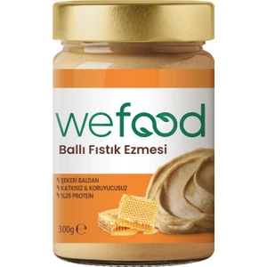 Şekersiz Ham Ballı Fıstık Ezmesi 300 gr (Fıstık Parçacıklı) 8682392174020