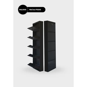 Mobilya Pratik Kilitli 5'li Metal Ayakkabılık - Siyah