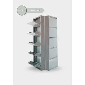 Mobilya Pratik 5'li Metal Ayakkabılık - Açık Gri