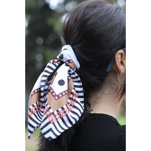 Desenli Fular Bronz Kahve