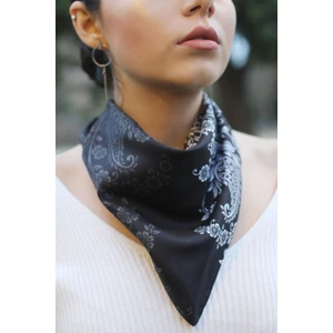 Desenli Fular Füme