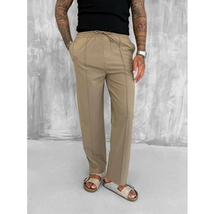 Abluka Online Erkek Beli Lastikli Baggy Pantolon Açık Kahve