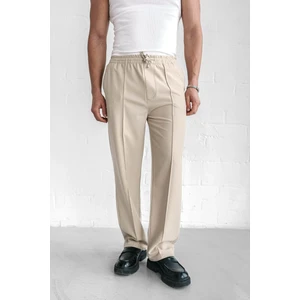 Abluka Online Erkek Beli Lastikli Baggy Pantolon Krem