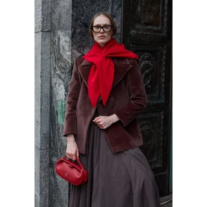 Çift Kat Fular Atkı Kırmızı