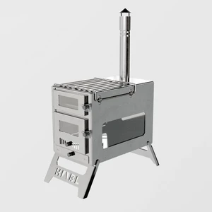 Lüks Xxl Krom Kuzineli Kamp ve Çadır Sobası – Fırınlı & Kül Hazneli