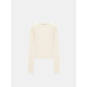 32319 Modal Karışımlı Uzun Kollu Top-Taş