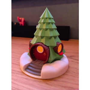 Sevimli Noel Ağacı Evi LED Mumlar Dahil