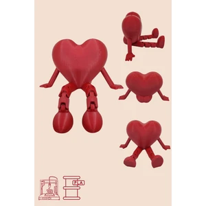 Kalp 5'li 3D Minyatür Figür
