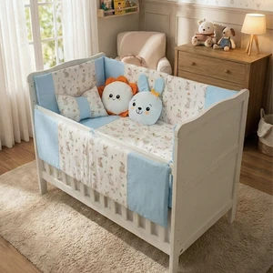 Kista Baby Park Yatak Bebek Uyku Seti Nevresim Takımı 70x110 Bunny Mavi