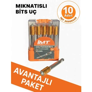 İmt Aksesuar Mıknatıslı Bits Uç 10 Adet Ph2 65 mm Yıldız Vida Tutucu Sökme Yıldız Matkap Vidalama Ucu S2 Çeliği