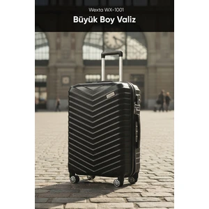 WX-1001 Büyük Boy Siyah Valiz Tekli ABS Malzeme ile Güçlü ve Dayanıklı Seyahat İçin